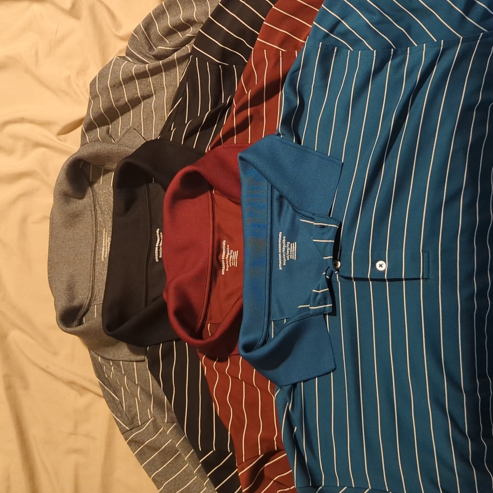 Bundle of Four (4) Amazon Essentials Short Sleevef Golf Polo Shirts XXL